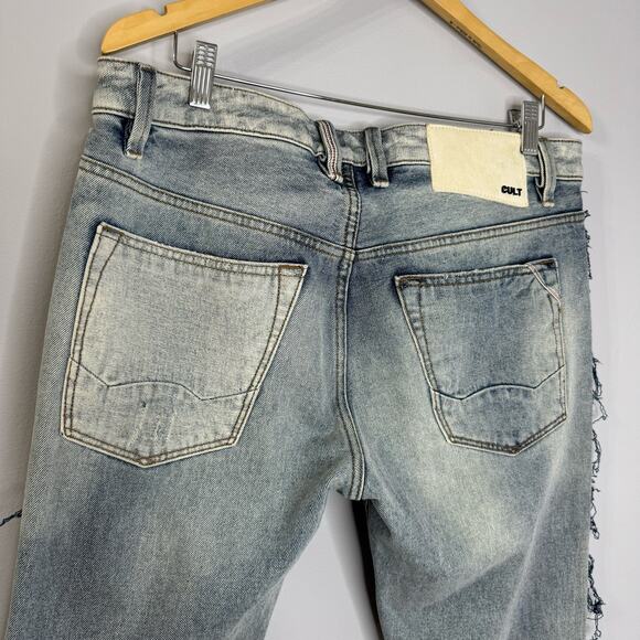 Cult of Individuality Greaser Distressed Straight Leg Jeans Men's 33x34 - Picture 11 of 15